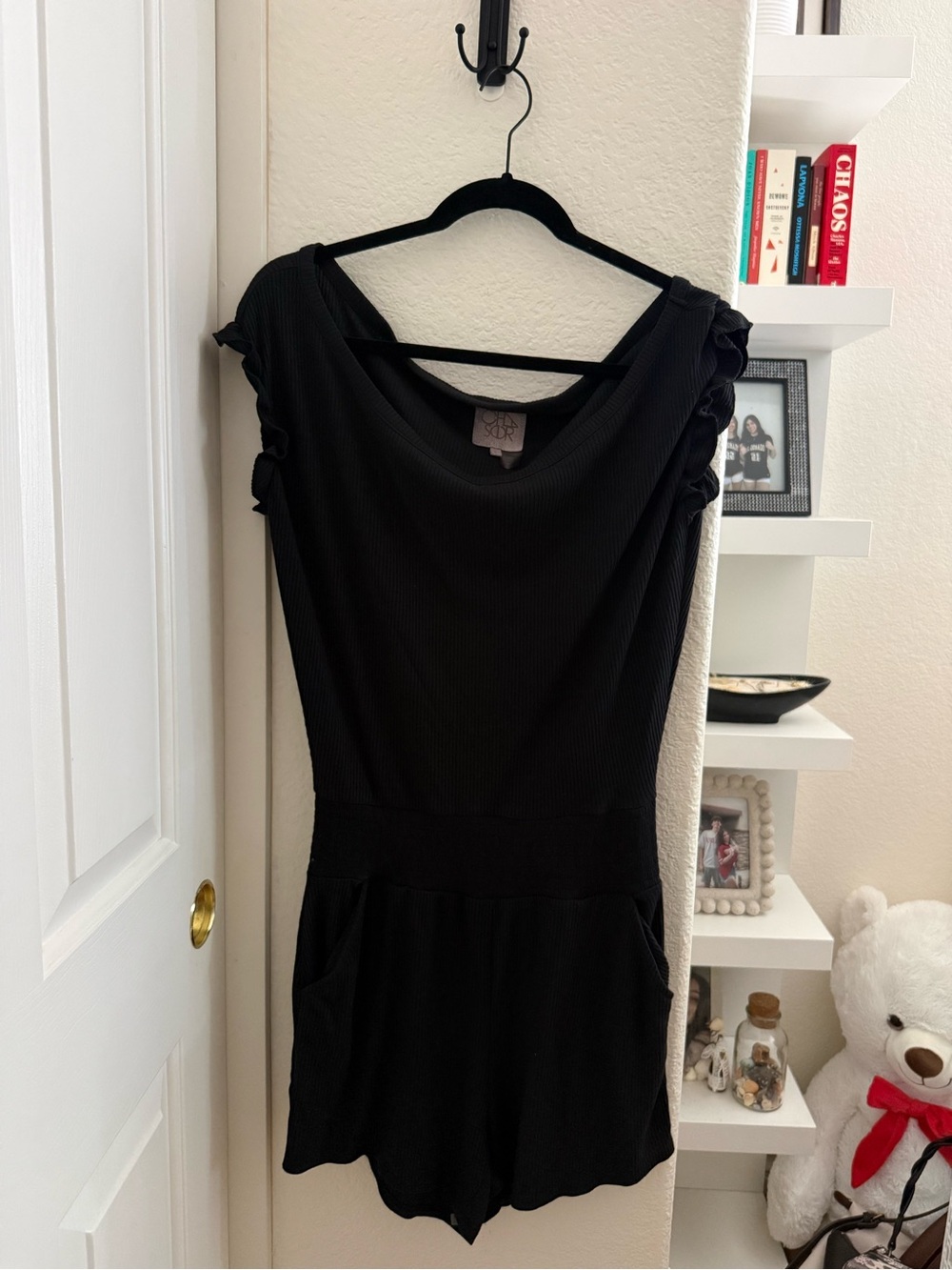 Chaser Black Women’s Short Sleeve Romper Dress